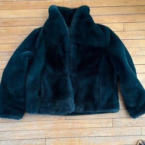 EUC INC International Concepts Forest Green Faux Fur Coat